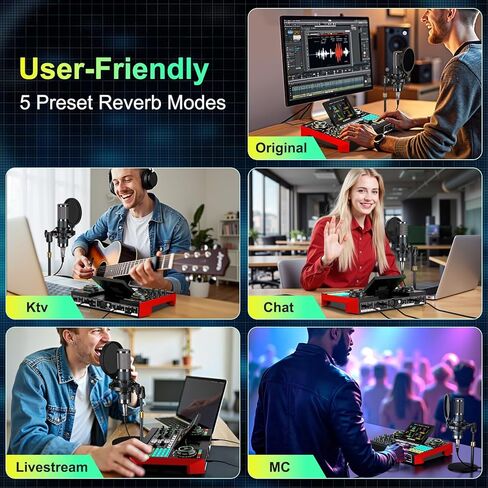 G10-P15 DJ & Podcast Equipment Bundle, Audio Interface with Cardioid Designer P15 Mic for Gamer and All-in-One DJ Mixer, Perfect for Live Streaming, Singing, YouTube, Gaming in Saudi Arabia