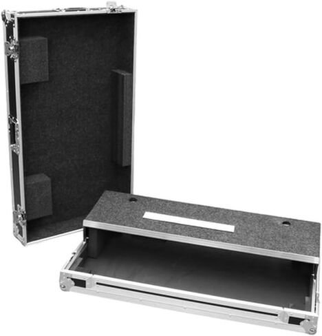 TBHOPUSQUADLT Flight Road Case with Laptop Shelf and Wheels DJ Controller Mobile Equipment Housing Storage Box - Heavy Duty 3/8-inch Plywood ATA Style Road Case with Removable Front Panel in Saudi Arabia