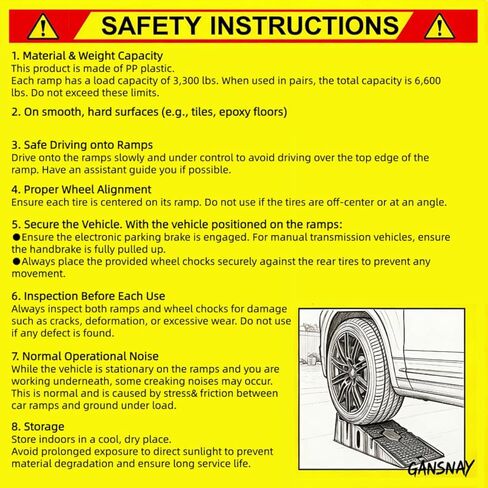 سلالم السيارة لتغيير الزيت، منحدرات رفع السيارة مع سطح غير قابل للانزلاق، سعة 6600 رطل، رافعة سيارة محمولة للمرآب المنزلي - 35.5 بوصة × 13 بوصة × 8.7 بوصة ارتفاع - عبوتان مع 2 عجلتين in Kuwait