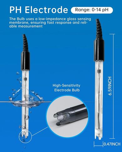 Portable pH Meter, High Accuracy, Large Backlight Display, pH Tester with ATC, Digital pH Meter for Drinking Water/Lab/Pool/Biomedicine/Aquarium, 0-14 Measurement Range in Kuwait