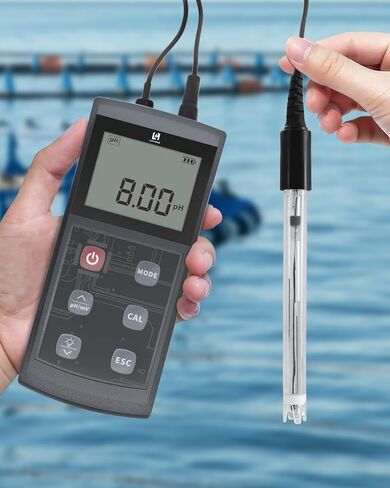 Portable pH Meter, High Accuracy, Large Backlight Display, pH Tester with ATC, Digital pH Meter for Drinking Water/Lab/Pool/Biomedicine/Aquarium, 0-14 Measurement Range in Kuwait