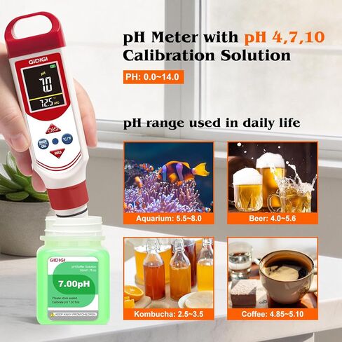 pH EC Meter for Hydroponic, Digital pH TDS EC ppm Tester with Color Screen Display, High Accuracy pH Pen Probe for Drinking Water, Nutrient Solution, Aquariums, Pools & Home Use in Kuwait