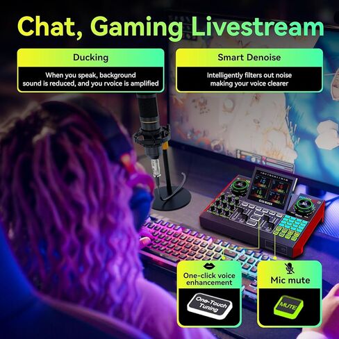 G10 Live Broadcast Sound Card Kit, Smart Audio Chip for Talk Shows, Instrument Playing, Gaming & Recording, Good to Go, Hi-Fi Stereo Sound in Saudi Arabia