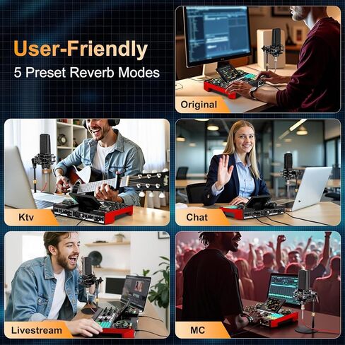 G10 Live Broadcast Sound Card Kit, Smart Audio Chip for Talk Shows, Instrument Playing, Gaming & Recording, Good to Go, Hi-Fi Stereo Sound in Saudi Arabia