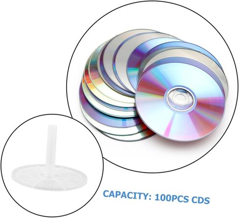 10 قطع صندوق تخزين أقراص DVD شفاف ومنظم وسائط متين مع غطاء واقٍ وحواف مستديرة للتعامل الآمن مع أقراص DVD والأشعة وتصميم عمود بلاستيكي in Saudi Arabia