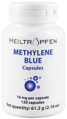 Methylene Blue Capsules | 10mg per Capsule | Ultra High Purity | USP Pharma Grade Ingredient - Third-Party Tested | 120 Veggie Capsules | Formaldehyde Free | Heiltropfen® in Kuwait