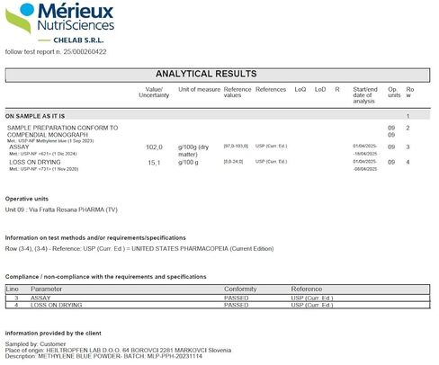 Methylene Blue Capsules | 10mg per Capsule | Ultra High Purity | USP Pharma Grade Ingredient - Third-Party Tested | 120 Veggie Capsules | Formaldehyde Free | Heiltropfen® in Kuwait