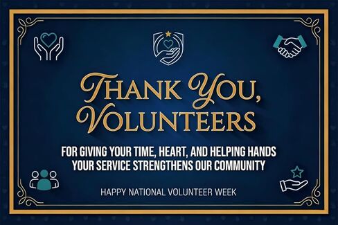 Thank You Volunteers Banner – Volunteer Appreciation Decorations for National Volunteer Week or Volunteer Party in Kuwait