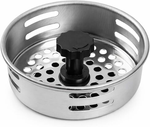 سدادة مصفاة حوض المطبخ من الفولاذ المقاوم للصدأ، سلة تصريف مناسبة عالميًا مع جذع قابل للتعديل، مضادة للانسداد، مقاومة للصدأ، آمنة للاستخدام في غسالة الأطباق، فضي وأسود in Kuwait