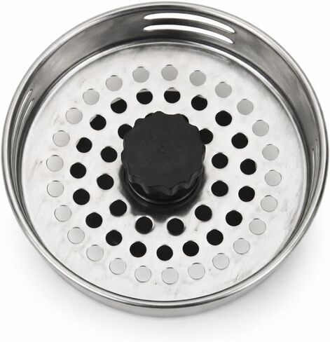 سدادة مصفاة حوض المطبخ من الفولاذ المقاوم للصدأ، سلة تصريف مناسبة عالميًا مع جذع قابل للتعديل، مضادة للانسداد، مقاومة للصدأ، آمنة للاستخدام في غسالة الأطباق، فضي وأسود in Kuwait