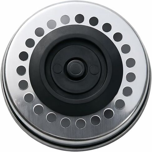 سدادة مصفاة حوض المطبخ من الفولاذ المقاوم للصدأ، سلة تصريف مناسبة عالميًا مع جذع قابل للتعديل، مضادة للانسداد، مقاومة للصدأ، آمنة للاستخدام في غسالة الأطباق، فضي وأسود in Kuwait