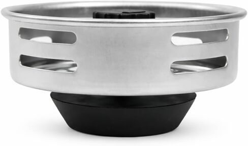 سدادة مصفاة حوض المطبخ من الفولاذ المقاوم للصدأ، سلة تصريف مناسبة عالميًا مع جذع قابل للتعديل، مضادة للانسداد، مقاومة للصدأ، آمنة للاستخدام في غسالة الأطباق، فضي وأسود in Kuwait