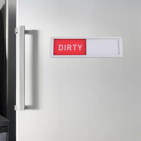 Dishwasher Magnet Clean Dirty Sign with Sliding Indicator, Magnetic Notice Board for Kitchen, Silver Frame Dishwasher Indicator for Home Use in Saudi Arabia