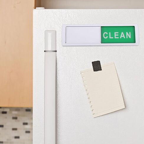 Dishwasher Magnet Clean Dirty Sign with Sliding Indicator, Magnetic Notice Board for Kitchen, Silver Frame Dishwasher Indicator for Home Use in Saudi Arabia