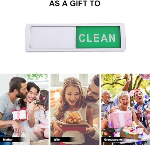 Dishwasher Magnet Clean Dirty Sign with Sliding Indicator, Magnetic Notice Board for Kitchen, Silver Frame Dishwasher Indicator for Home Use in Saudi Arabia