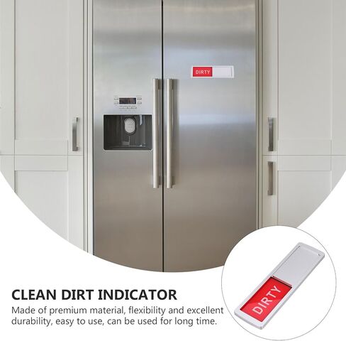 Dishwasher Magnet Clean Dirty Sign with Sliding Indicator, Magnetic Notice Board for Kitchen, Silver Frame Dishwasher Indicator for Home Use in Saudi Arabia