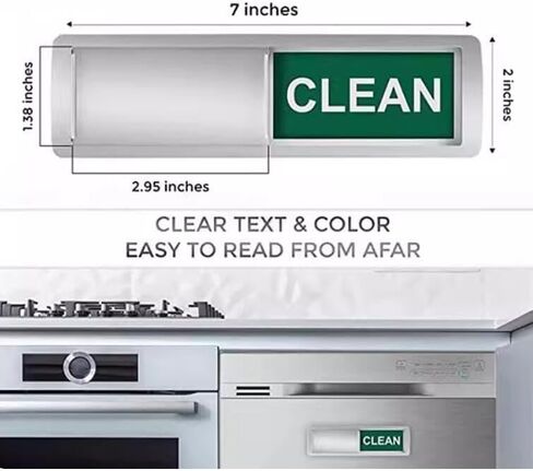 Premium Clean Dirty Dishwasher Magnet, Dirty Clean Sign for Dishwasher Stickers Easy to Read and Strong Slide for Changing Signs in Saudi Arabia