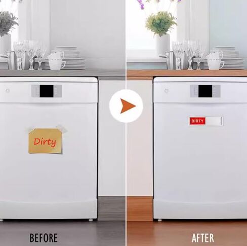 Premium Clean Dirty Dishwasher Magnet, Dirty Clean Sign for Dishwasher Stickers Easy to Read and Strong Slide for Changing Signs in Saudi Arabia