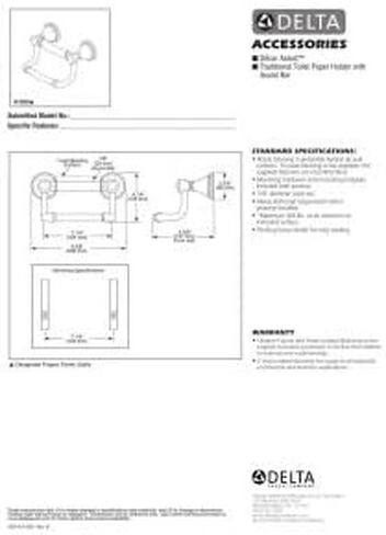 Delta Faucet 41350 Traditional Pivoting Tissue Holder / Assist Bar, Polished Chrome,4.25 x 5.38 x 6.00 inches in Kuwait