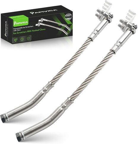 قطعتان من أداة خدش الجليد على الجليد مع مخلب متوافقة مع Polaris Arctic Cat Ski-Doo العكسي وغير العكسي مجهزة بارتفاعات المسار 2-1/2 بوصة in Kuwait