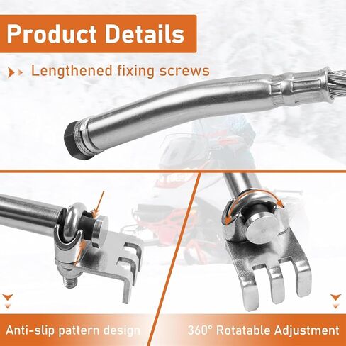 قطعتان من أداة خدش الجليد على الجليد مع مخلب متوافقة مع Polaris Arctic Cat Ski-Doo العكسي وغير العكسي مجهزة بارتفاعات المسار 2-1/2 بوصة in Kuwait