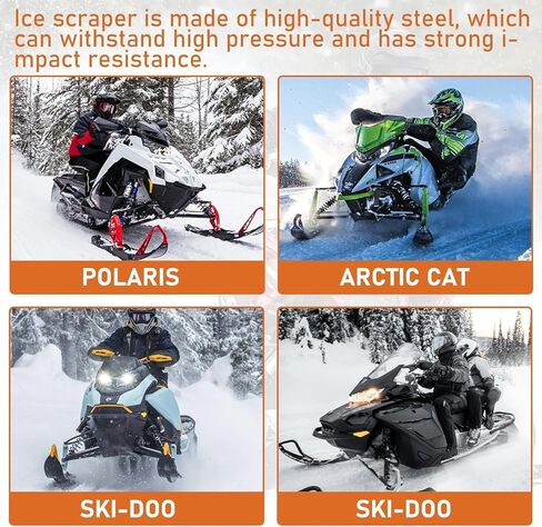 قطعتان من أداة خدش الجليد على الجليد مع مخلب متوافقة مع Polaris Arctic Cat Ski-Doo العكسي وغير العكسي مجهزة بارتفاعات المسار 2-1/2 بوصة in Kuwait