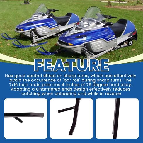 قطعتان من مجاري الكربيد 4 بوصة متوافقة مع Ski-Doo 2006-2023 Pilot Skis DS وDS-2 وDS-3، تناسب 2006-2023 MXZ 600، 2019-2023 Backcountry 600R / 850 / X 850 / X-RS 850 (كربيد 4 بوصة) in Saudi Arabia