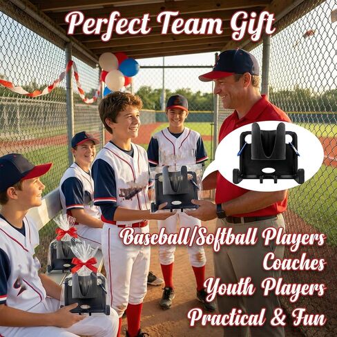 منظم مخبأ البيسبول مع حامل مشروبات - شماعة تروس محمولة للسياج للمضرب/القفاز، يحافظ على ملحقات حامل معدات الكرة اللينة شديدة التحمل، هدية البيسبول للكرة اللينة للاعبين in Kuwait