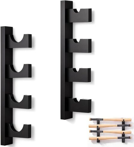 4 Deck Baseball Bat Display Wall Mount Rack Wooden Baseball Bat Holder Horizontal Hanger Stand Bracket with Protective Liner for Softball Sports Memorabilia Collectibles Souvenirs in Saudi Arabia