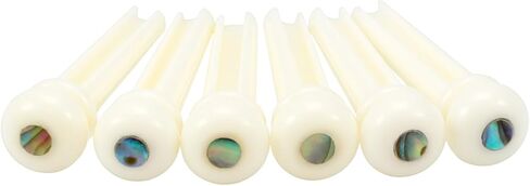 6 Pack Acoustic Guitars Accessories Bone Guitar Bridge Pins for Acoustic Guitar Abalone Dot Inlaid Decor Bridge Pin for 6/12-String Guitars in Saudi Arabia