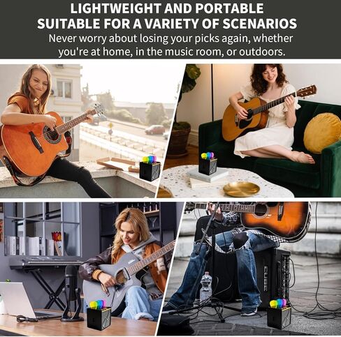 DKE&YMQ Mini Guitar Amp Pick Holder Box – Guitar Pick Storage Case Holds 5 Picks, Portable Pick Organizer for Electric/Acoustic Guitar, Bass & Ukulele, Good Gift for Guitarists in Kuwait