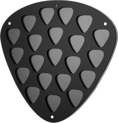 Joyibay Guitar Pick Holder Wall Mountable, 21 Slots Guitar Pick Display Case, Triangle Shape with with strong attachment force Panel, Easy to Hang, Cool Black, 9.37 x 8.66 in in Kuwait
