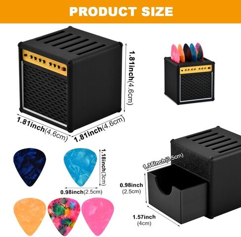 صندوق حامل لقطات الجيتار، حامل عرض اختيار الجيتار، حامل مكبر صوت على شكل بيك k مع 5 قطع جيتا آر، للتخزين والعرض، هدية لعازفي الجيتار in Kuwait