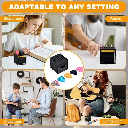 صندوق حامل لقطات الجيتار، حامل عرض اختيار الجيتار، حامل مكبر صوت على شكل بيك k مع 5 قطع جيتا آر، للتخزين والعرض، هدية لعازفي الجيتار in Kuwait