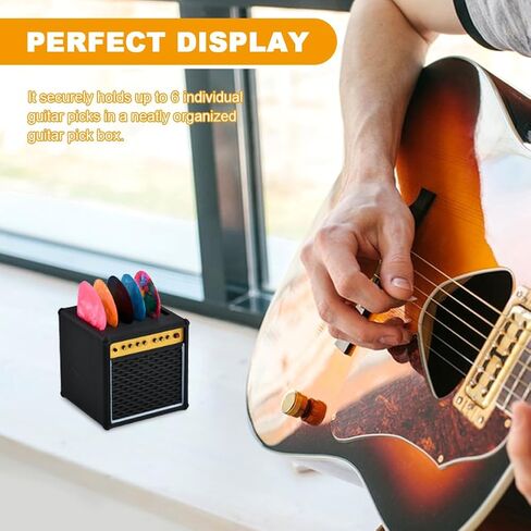 صندوق حامل لقطات الجيتار، حامل عرض اختيار الجيتار، حامل مكبر صوت على شكل بيك k مع 5 قطع جيتا آر، للتخزين والعرض، هدية لعازفي الجيتار in Kuwait