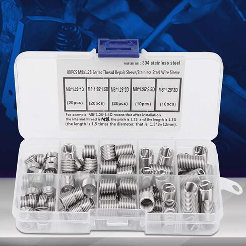 إدراج الخيط 80 من Kikumi - M8 X 1.25 إدراج لولبي من الفولاذ المقاوم للصدأ in Kuwait