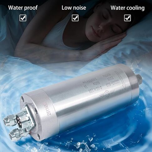 RATTMMOTOR 800W مجموعة محرك المغزل، محرك مغزل 65 مم مبرد بالماء 0.8KW 220V 400HZ+1.5KW VFD 220V أحادي إلى 3 مراحل عاكس محرك تردد متغير + حامل مغزل 65 مم + كوليت ER11 + مضخة مياه 80 وات in Saudi Arabia