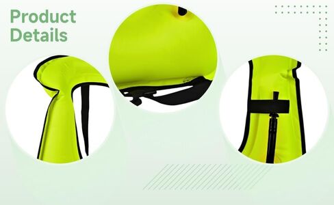 Inflatable Snorkel Vest, Fluorescent Green Swimming Safety Buoyancy Aid, Adjustable Waistband, Dual Secure Straps, Quick Inflation, Lightweight Design in Saudi Arabia