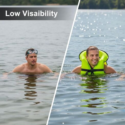 Inflatable Snorkel Vest, Fluorescent Green Buoyancy Aid, Swimming Safety Vest with Adjustable Waistband, Dual Secure Straps, Quick Inflation, Lightweight in Saudi Arabia