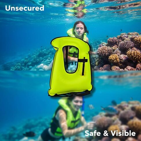 Inflatable Snorkel Vest, Fluorescent Green Buoyancy Aid, Swimming Safety Vest with Adjustable Waistband, Dual Secure Straps, Quick Inflation, Lightweight in Saudi Arabia