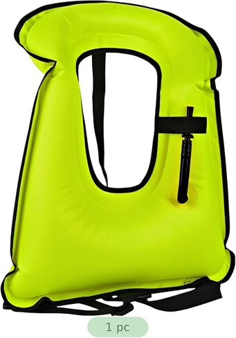 Inflatable Snorkel Vest, Fluorescent Green Buoyancy Aid, Swimming Safety Vest with Adjustable Waistband, Dual Secure Straps, Quick Inflation, Lightweight in Saudi Arabia