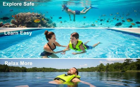Inflatable Snorkel Vest, Fluorescent Green Buoyancy Aid, Swimming Safety Vest with Adjustable Waistband, Dual Secure Straps, Quick Inflation, Lightweight in Saudi Arabia