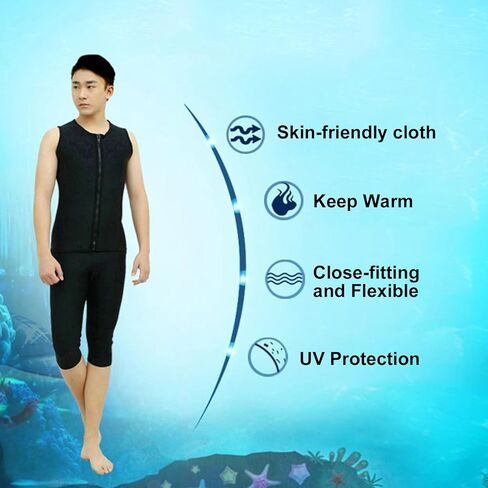 Generic Neoprene Zipper Diving Vest 2MM Sleeveless Wetsuit Thermal Guard for Surfing Swimming Scuba Diving in Saudi Arabia