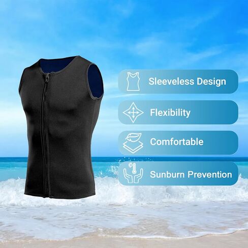 Generic Neoprene Zipper Diving Vest 2MM Sleeveless Wetsuit Thermal Guard for Surfing Swimming Scuba Diving in Saudi Arabia