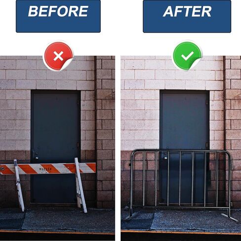 2-Pack 5 Ft. Black Steel Crowd Control Barricades - 60" Wide x 39" High, Bolt-Assembled Portable Interlocking Barrier, Heavy Duty Event Fencing for Indoor/Outdoor with Flat Feet Design in Kuwait