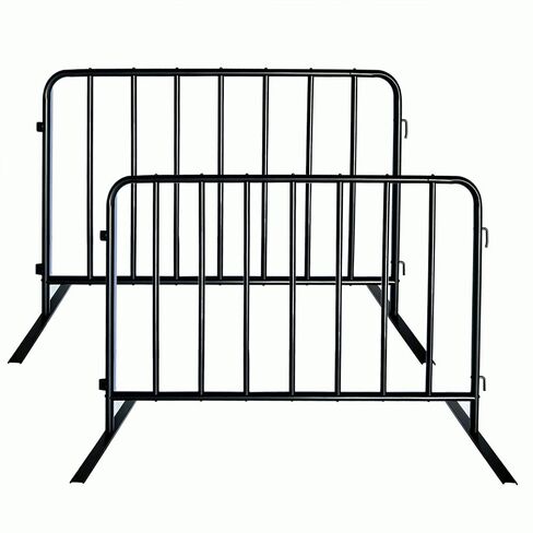 2-Pack 5 Ft. Black Steel Crowd Control Barricades - 60" Wide x 39" High, Bolt-Assembled Portable Interlocking Barrier, Heavy Duty Event Fencing for Indoor/Outdoor with Flat Feet Design in Kuwait