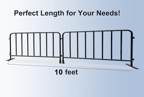 2-Pack 5 Ft. Black Steel Crowd Control Barricades - 60" Wide x 39" High, Bolt-Assembled Portable Interlocking Barrier, Heavy Duty Event Fencing for Indoor/Outdoor with Flat Feet Design in Kuwait