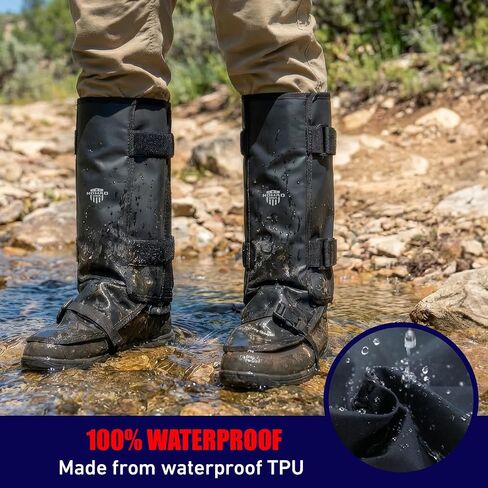 Nomad Leg Gaiters for Men/Women, 2PCS Waterproof, Reflective Ankle/Leg Guard for Hunting, Hiking Lightweight Adjustable Leg Protection Gaiters for Climbing, Trekking, Gardening, Fishing, Backpacking in Kuwait