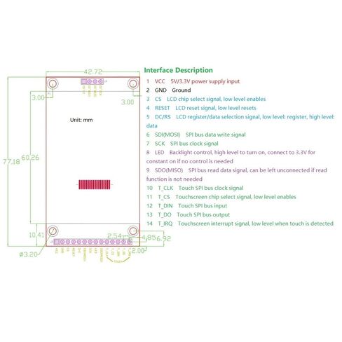 2.4 "SPI TFT شاشة الكريستال السائل 2.4 بوصة لوحة اللمس وحدة المنفذ التسلسلي مع PCB ILI9341 سائق 3.3 فولت 5 فولت in Saudi Arabia