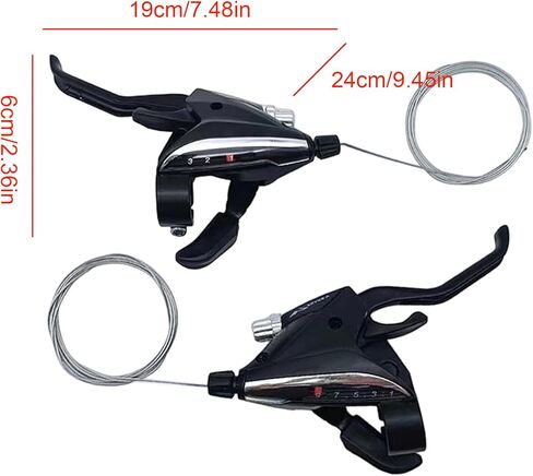 Gear Shifter, Thumb Levers 3 x 9 Speeds with Cable, 1 Pair Left and Right Bicycle Brake Shifters for Adults Urban Road Cyclists Touring in Saudi Arabia